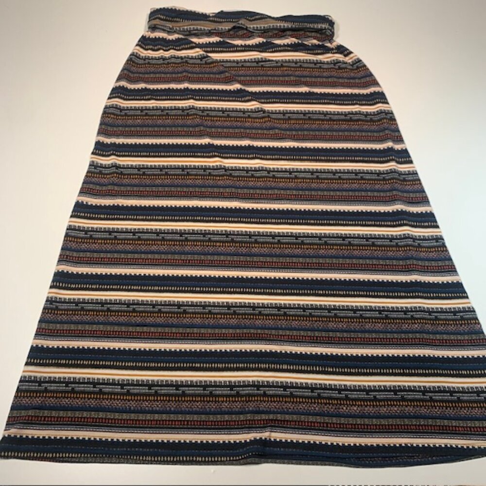Lily Morgan XL Geometric Stripe Midi Skirt Stretch A-Line Pull On - Picture 8 of 8